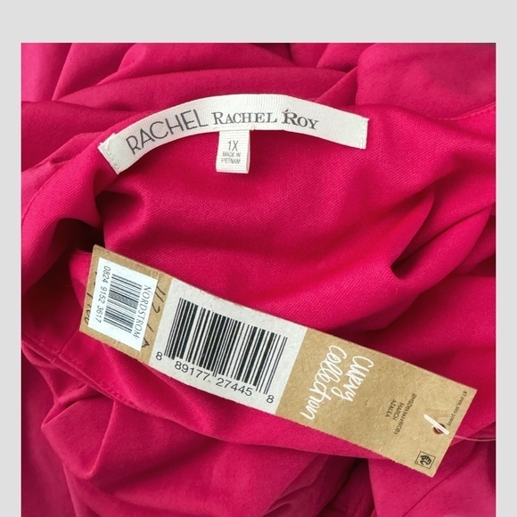 NWT Rachel Roy Dress Plus Curvy Collection Faux Wrap Draped Front Sleeveless 1X - Picture 13 of 15